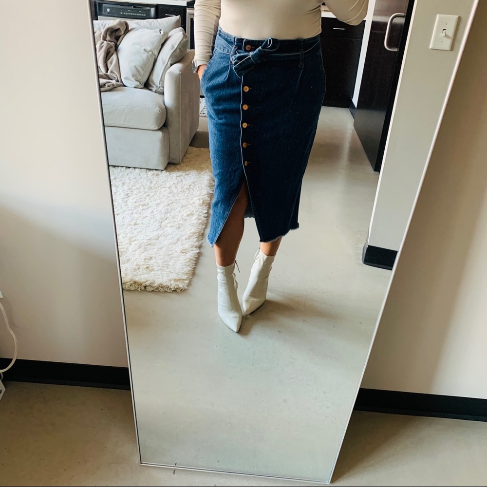 Zara Button Up Jean Skirt